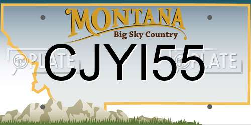 CJYI55 Montana License Plate
