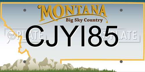 CJYI85 Montana License Plate