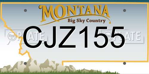 CJZ155 Montana License Plate