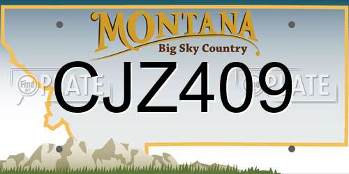 CJZ409 Montana License Plate
