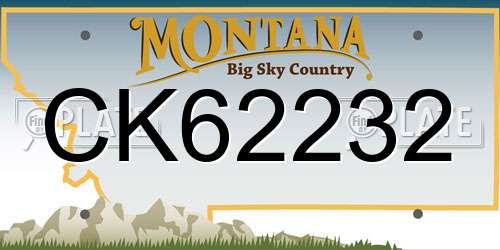 CK62232 Montana License Plate