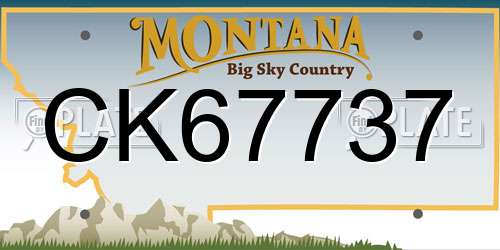 CK67737 Montana License Plate