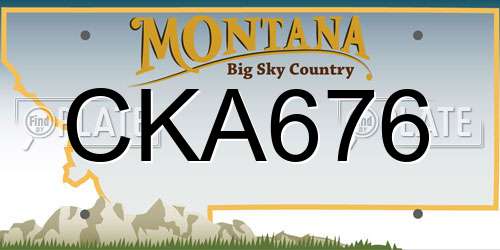 CKA676 Montana License Plate