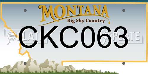 CKC063 Montana License Plate