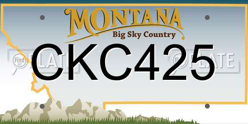 CKC425 Montana License Plate