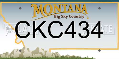 CKC434 Montana License Plate