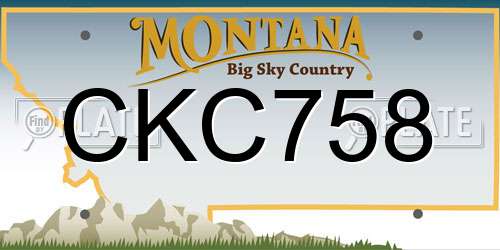 CKC758 Montana License Plate