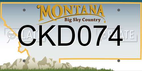 CKD074 Montana License Plate
