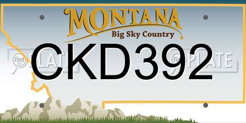 CKD392 Montana License Plate