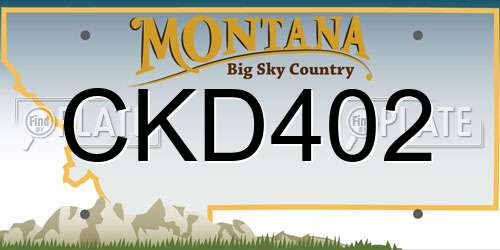 CKD402 Montana License Plate