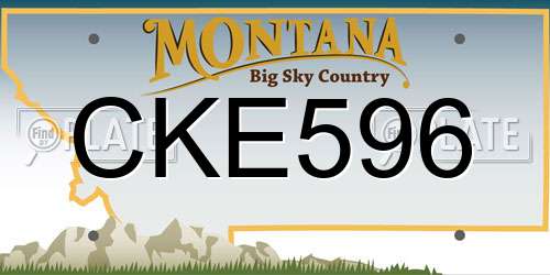CKE596 Montana License Plate