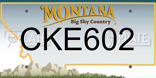CKE602 Montana License Plate