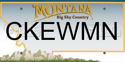 CKEWMN Montana License Plate