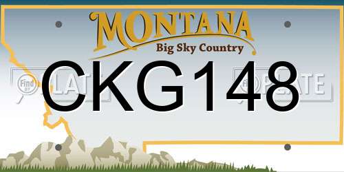 CKG148 Montana License Plate
