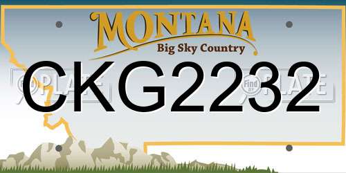 CKG2232 Montana License Plate