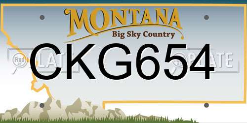 CKG654 Montana License Plate