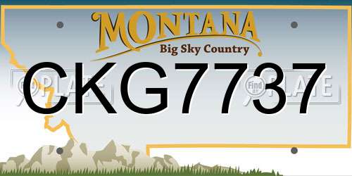 CKG7737 Montana License Plate
