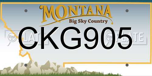 CKG905 Montana License Plate