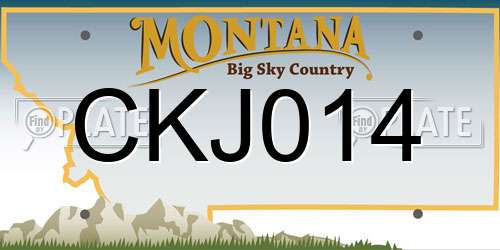 CKJ014 Montana License Plate
