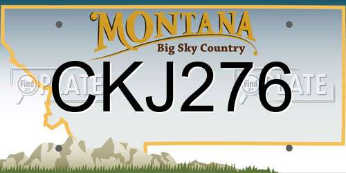 CKJ276 Montana License Plate