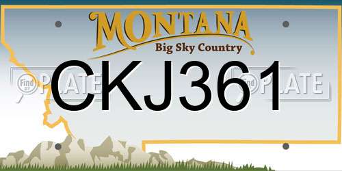 CKJ361 Montana License Plate