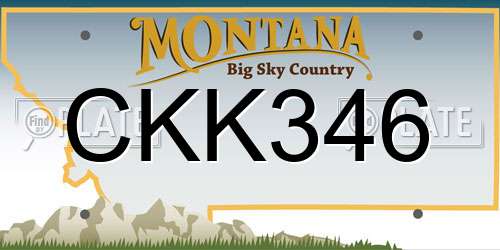 CKK346 Montana License Plate