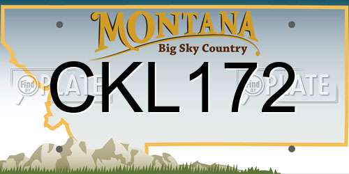 CKL172 Montana License Plate