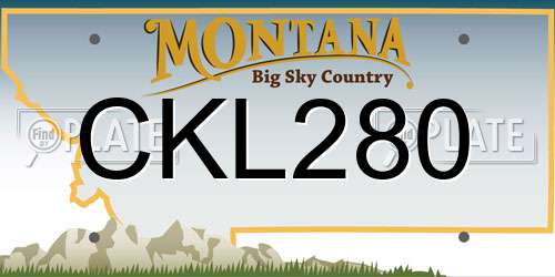 CKL280 Montana License Plate