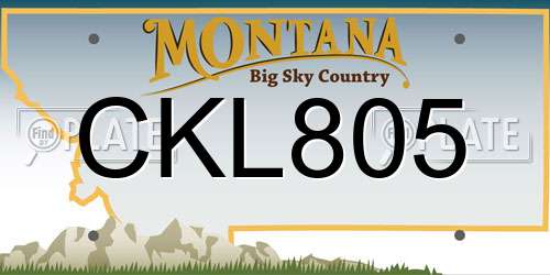 CKL805 Montana License Plate