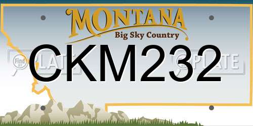 CKM232 Montana License Plate
