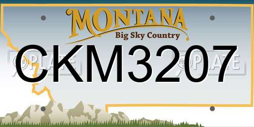 CKM3207 Montana License Plate