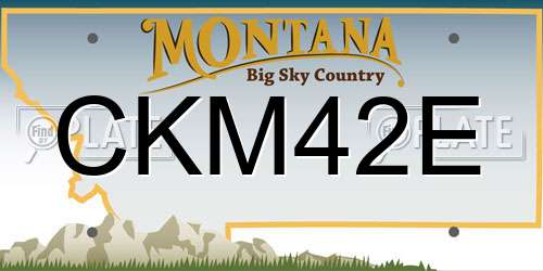 CKM42E Montana License Plate