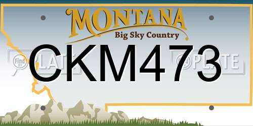 CKM473 Montana License Plate