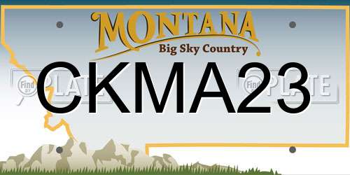 CKMA23 Montana License Plate