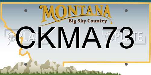 CKMA73 Montana License Plate