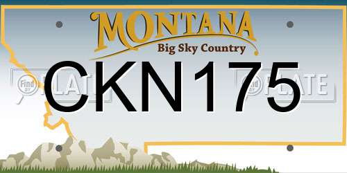 CKN175 Montana License Plate