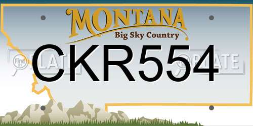 CKR554 Montana License Plate