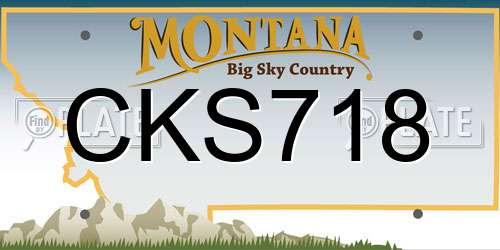 CKS718 Montana License Plate