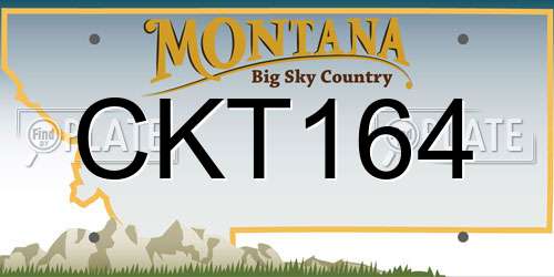 CKT164 Montana License Plate