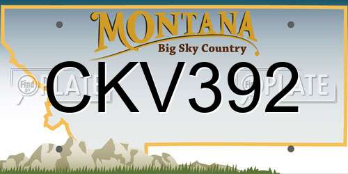 CKV392 Montana License Plate