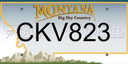 CKV823 Montana License Plate