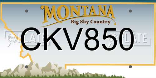 CKV850 Montana License Plate