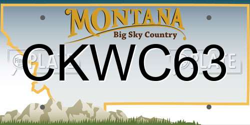 CKWC63 Montana License Plate