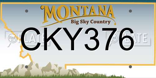 CKY376 Montana License Plate