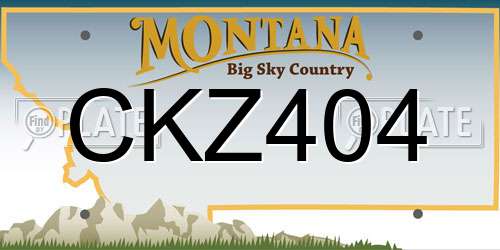 CKZ404 Montana License Plate