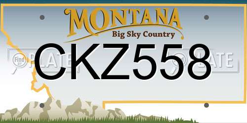 CKZ558 Montana License Plate