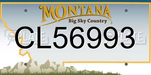 CL56993 Montana License Plate