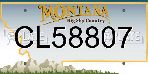 CL58807 Montana License Plate
