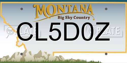 CL5D0Z Montana License Plate