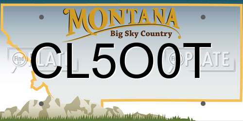 CL5O0T Montana License Plate